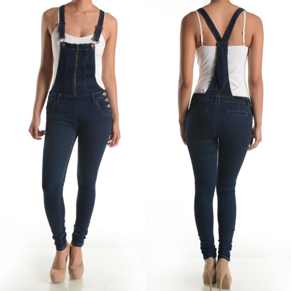 NWT dark rinse wash overalls jumpsuit Medium - Picture 6 of 7